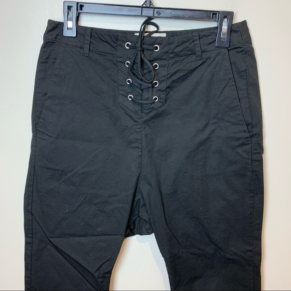 NEW NILI LOTAN Lace Up Avery Pant in Jet Black - Size 2 - Picture 4 of 12